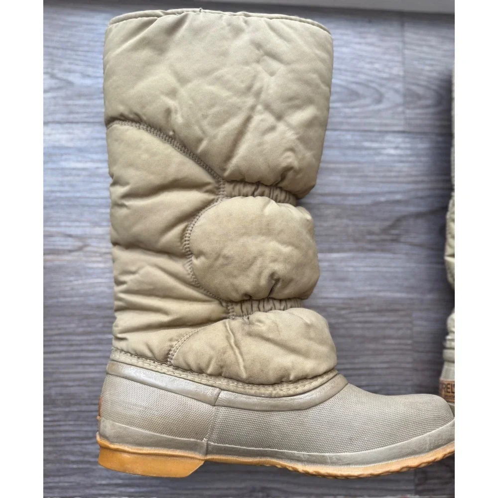 Vintage Sorel Winter Snow Boots Puffer Quilted Insulated Warm Tall Boots Women's